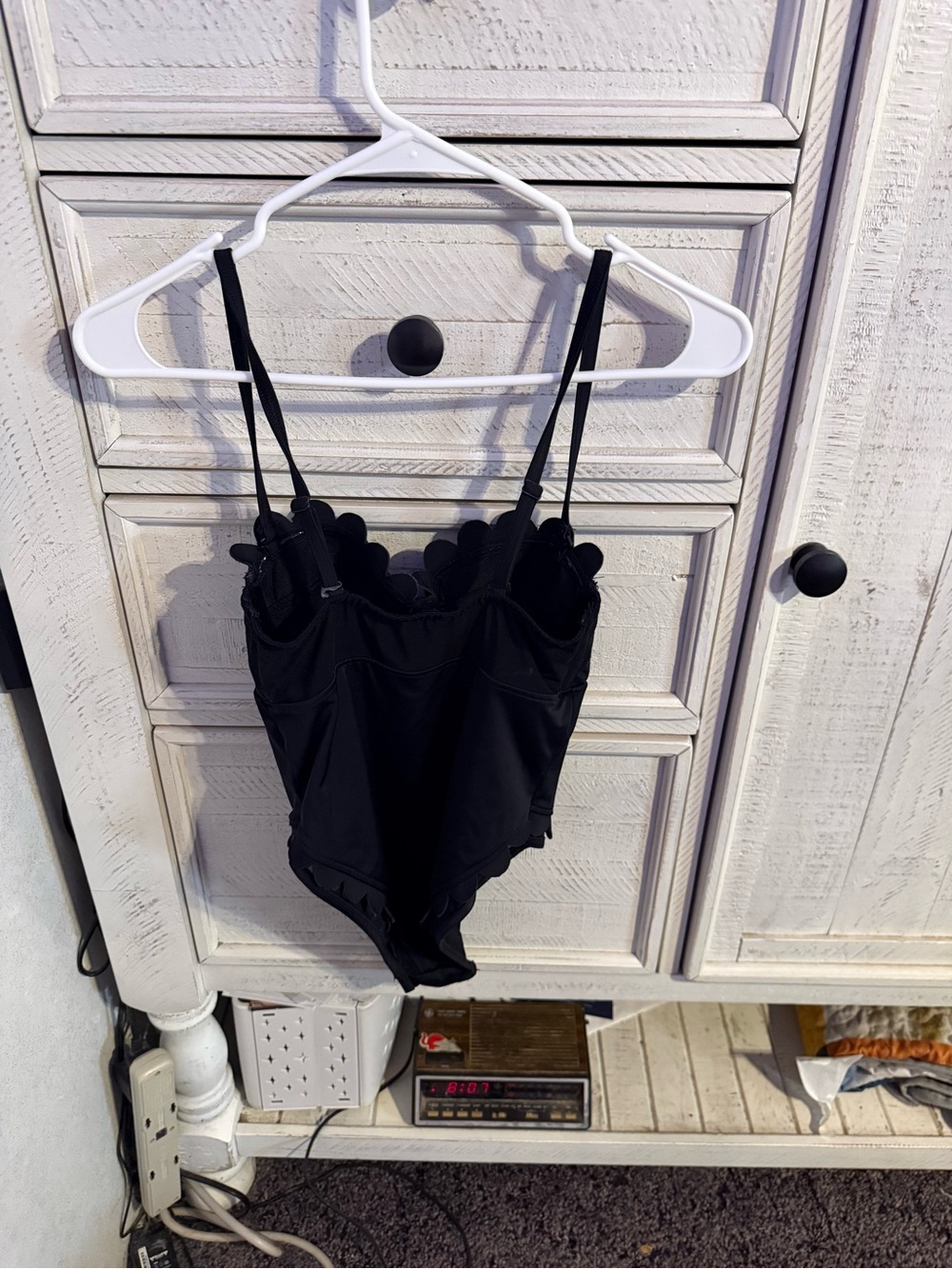 Black Scallop Trim One-Piece Swimsuit